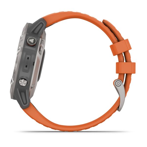 Garmin Fenix 6 - Pro Sapphire Edition (Titanium with Ember Orange Band)