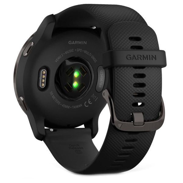 Garmin Venu 2 (Slate Stainless Steel Bezel with Black Case and Silicone Band)