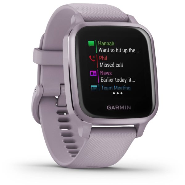 Garmin Venu Sq (Metallic Orchid Aluminum Bezel with Orchid Case and Silicone Band)