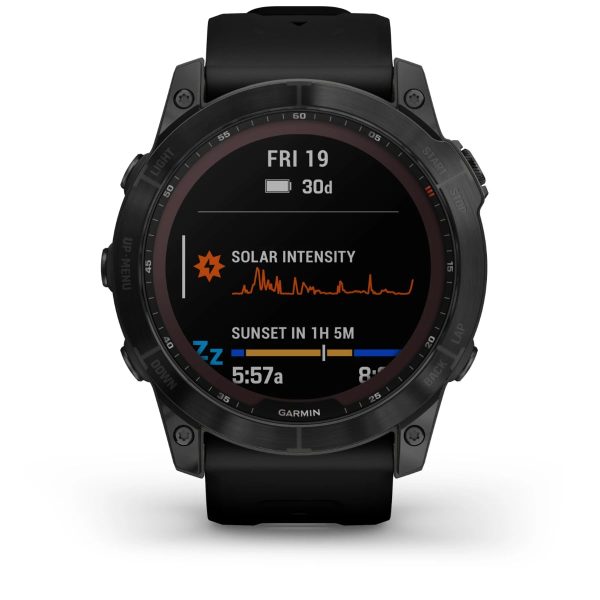 Garmin Fenix 7X – Sapphire Solar Edition (Black DLC Titanium with Black Band)