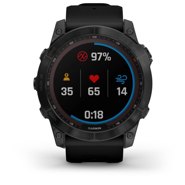 Garmin Fenix 7X – Sapphire Solar Edition (Black DLC Titanium with Black Band)