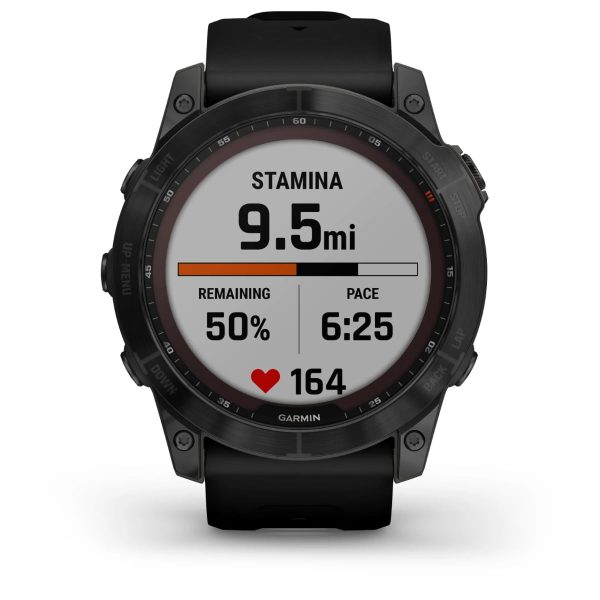 Garmin Fenix 7X – Sapphire Solar Edition (Black DLC Titanium with Black Band)