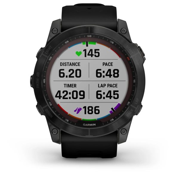 Garmin Fenix 7X – Sapphire Solar Edition (Black DLC Titanium with Black Band)