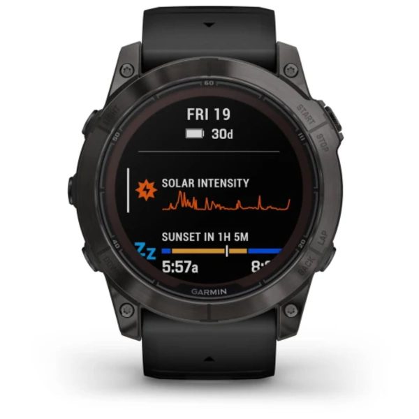 Garmin Fenix 7X Pro – Sapphire Solar Edition (Carbon Gray DLC Titanium with Black Band)