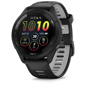 Garmin Forerunner 265 (Black Bezel and Case with Black/Powder Gray Silicone Band)