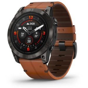 Garmin Epix Pro (Gen 2) 51mm – Sapphire Edition (Carbon Grey DLC Titanium with Chestnut Leather Band)